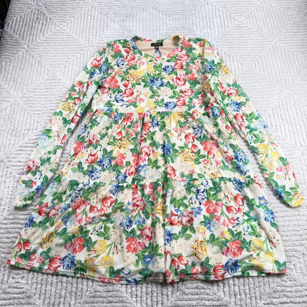 AFRM Floral Mesh Mini Dress Women's Small Babydoll Cottagecore Boho Festival